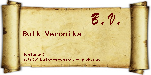 Bulk Veronika névjegykártya